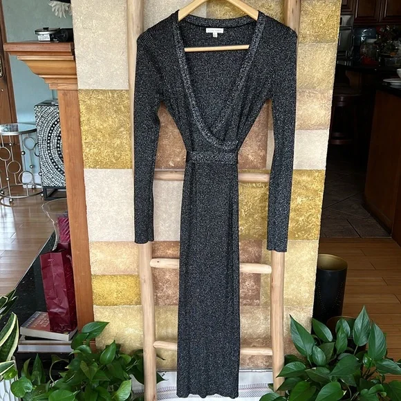 Flying Tomato Forever Impressed Sweater Sparkly Metallic Black Fitted Dress - Picture 5 of 12